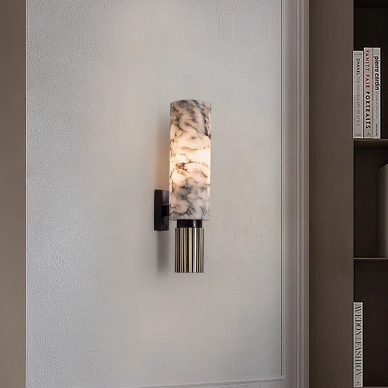 Black Brass Marble Wall Lamp