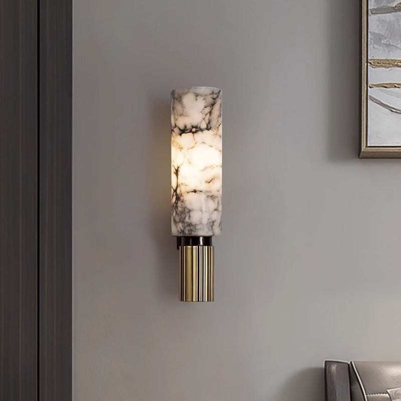 Black Brass Marble Wall Lamp