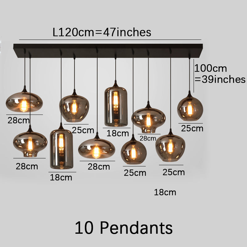 Smoke Gray Island Pendant Lights