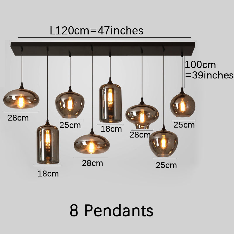 Smoke Gray Island Pendant Lights