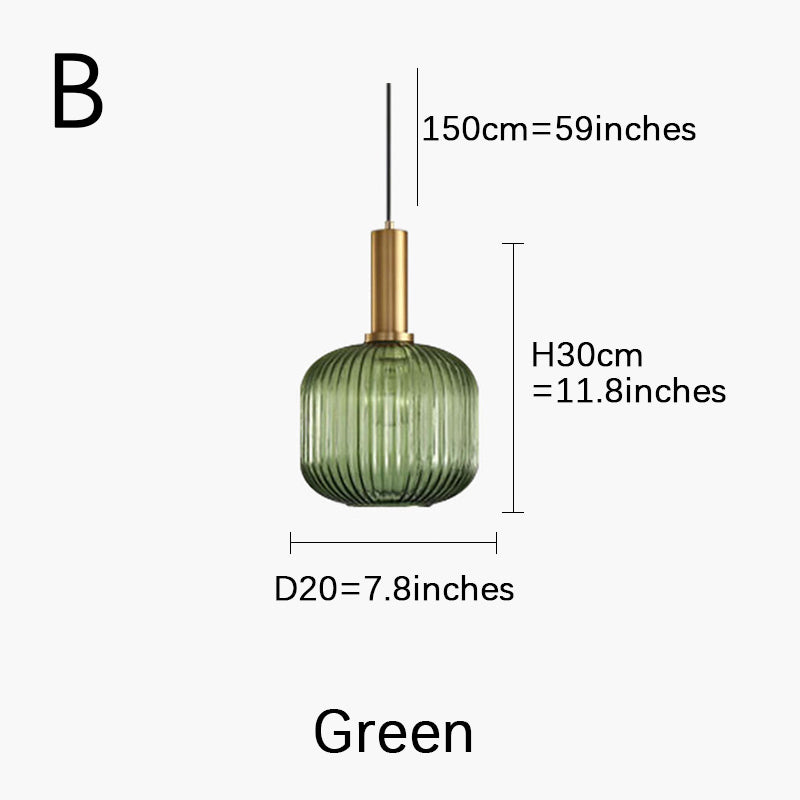 Colorful Striped Glass Pendant Light