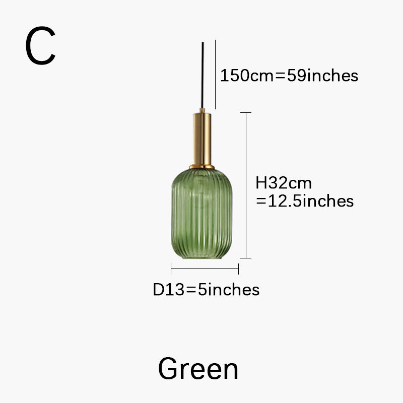 Colorful Striped Glass Pendant Light