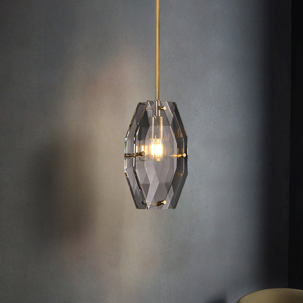 Large Diamond-Shaped Crystal Lamp