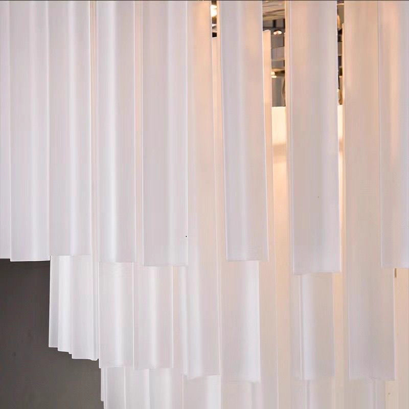 Chrome Triangular Rod Chandelier