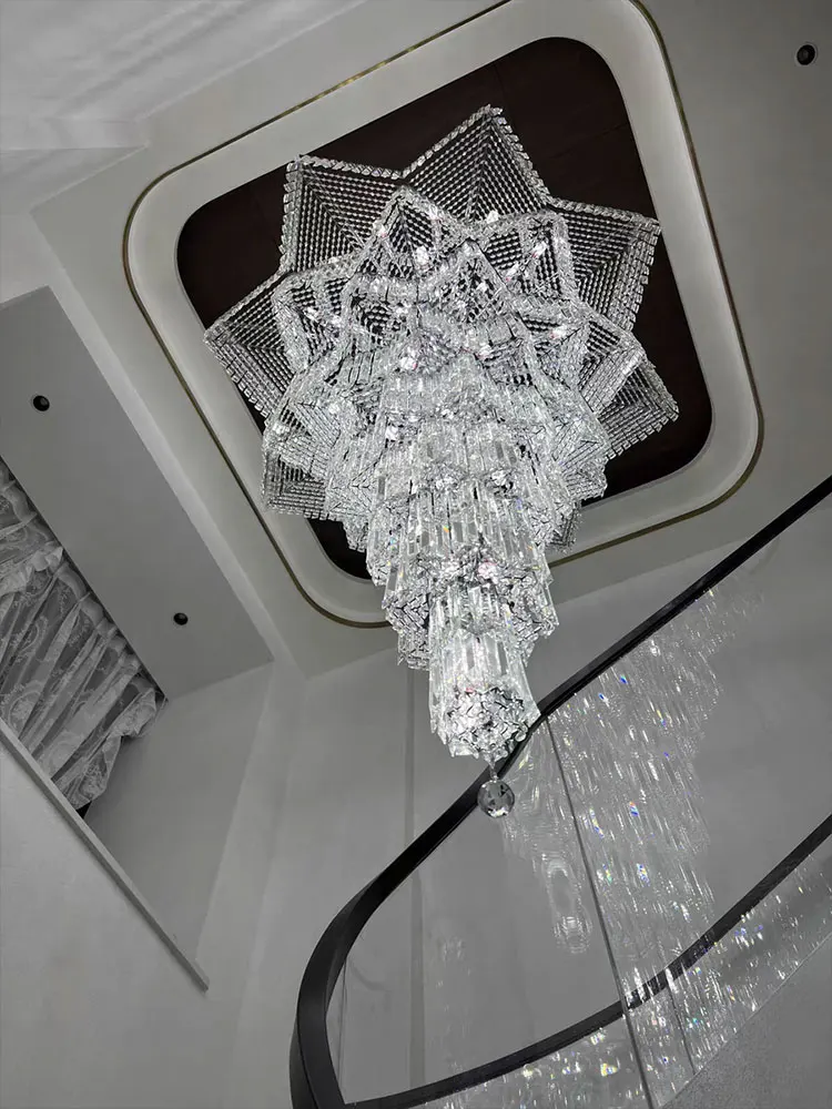 Octagonal High Ceiling Chandelier