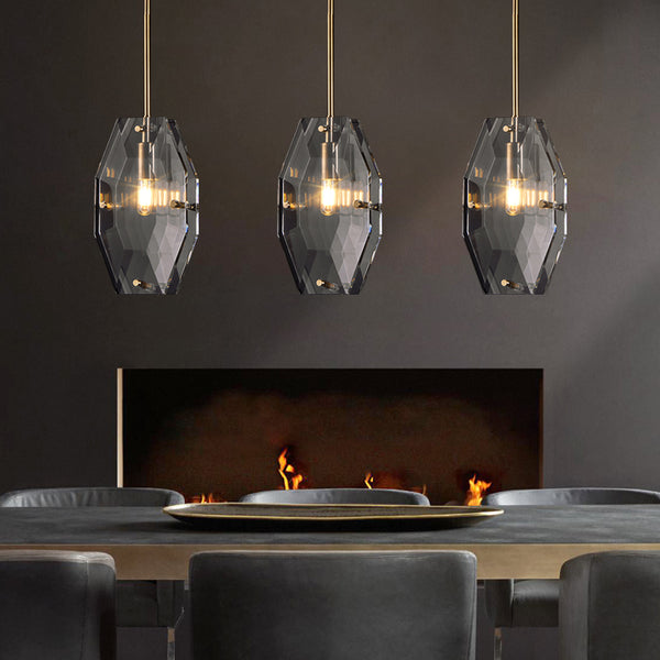 Large Diamond-Shaped Crystal Lamp