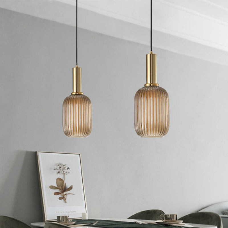 Colorful Striped Glass Pendant Light