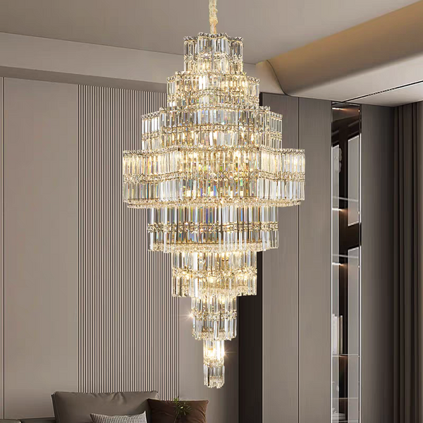 Octagonal High Ceiling Chandelier