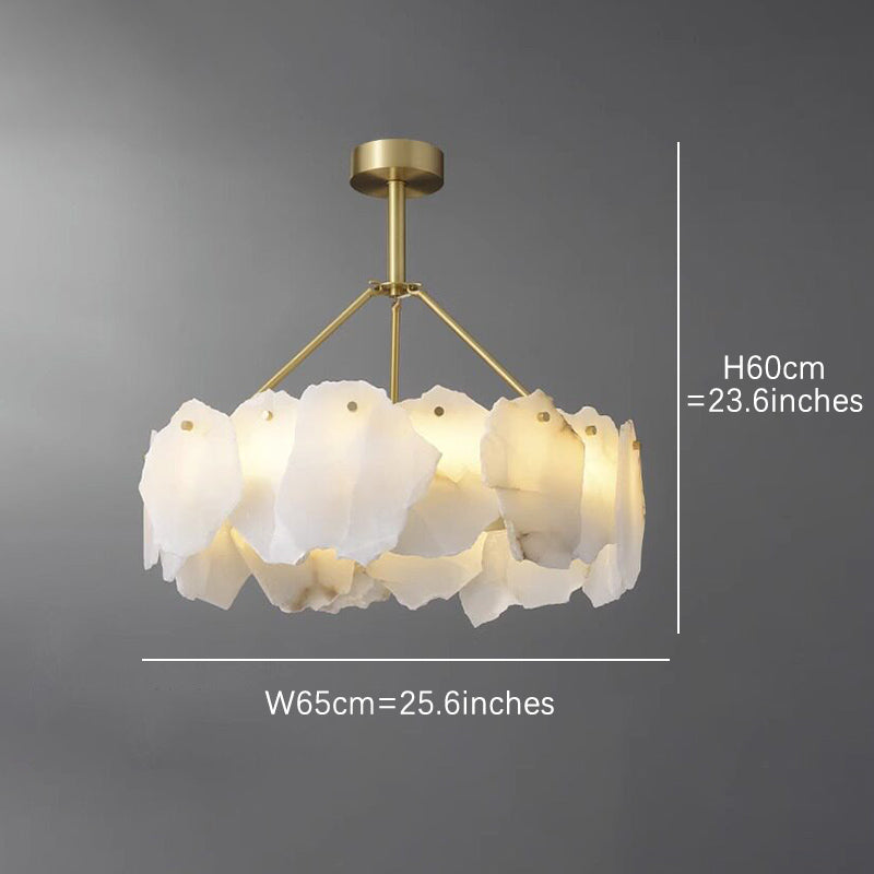 Natural Alabaster Ring Chandelier