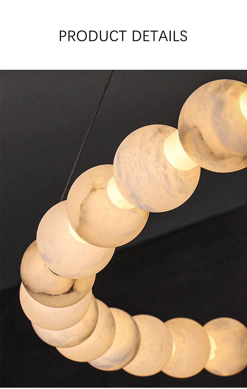 Alabaster Ball Ring Pendant Light