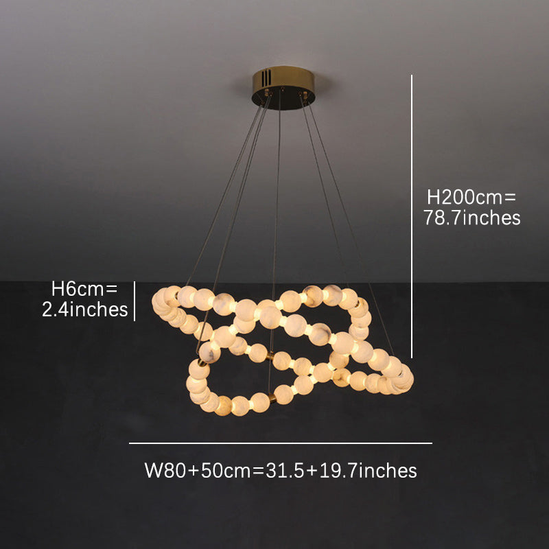 Alabaster Ball Ring Pendant Light
