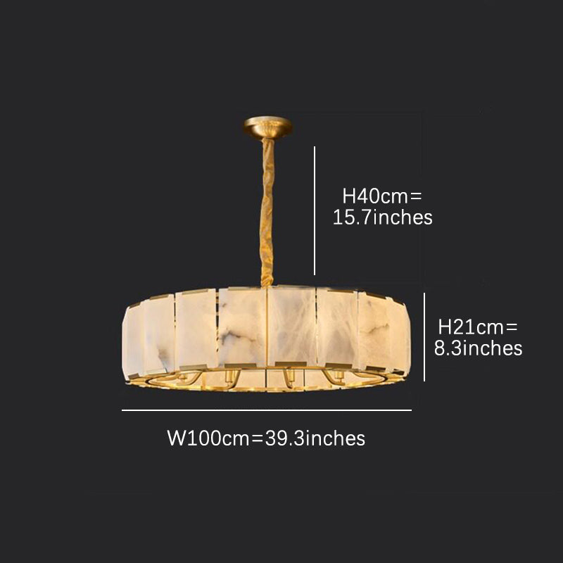 Brass Classic Alabaster Chandelier