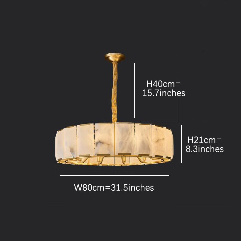 Brass Classic Alabaster Chandelier