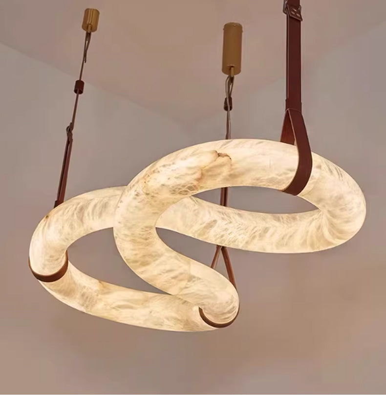 Contemporary Nordic Alabaster Designer Chandelier