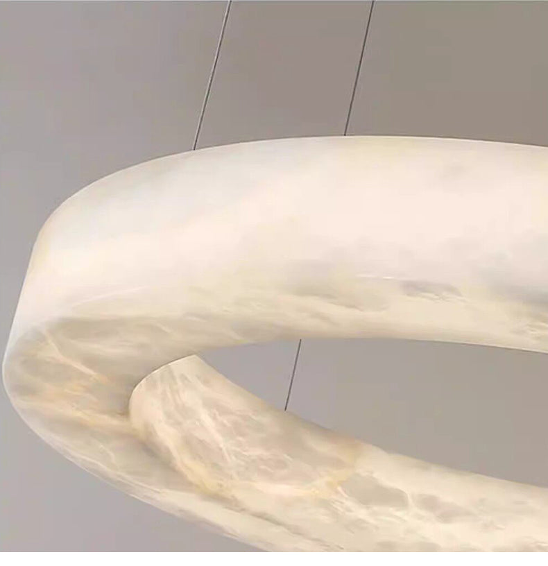 Luxury Ring Alabaster Pendant Chandelier