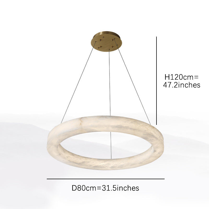 Luxury Ring Alabaster Pendant Chandelier