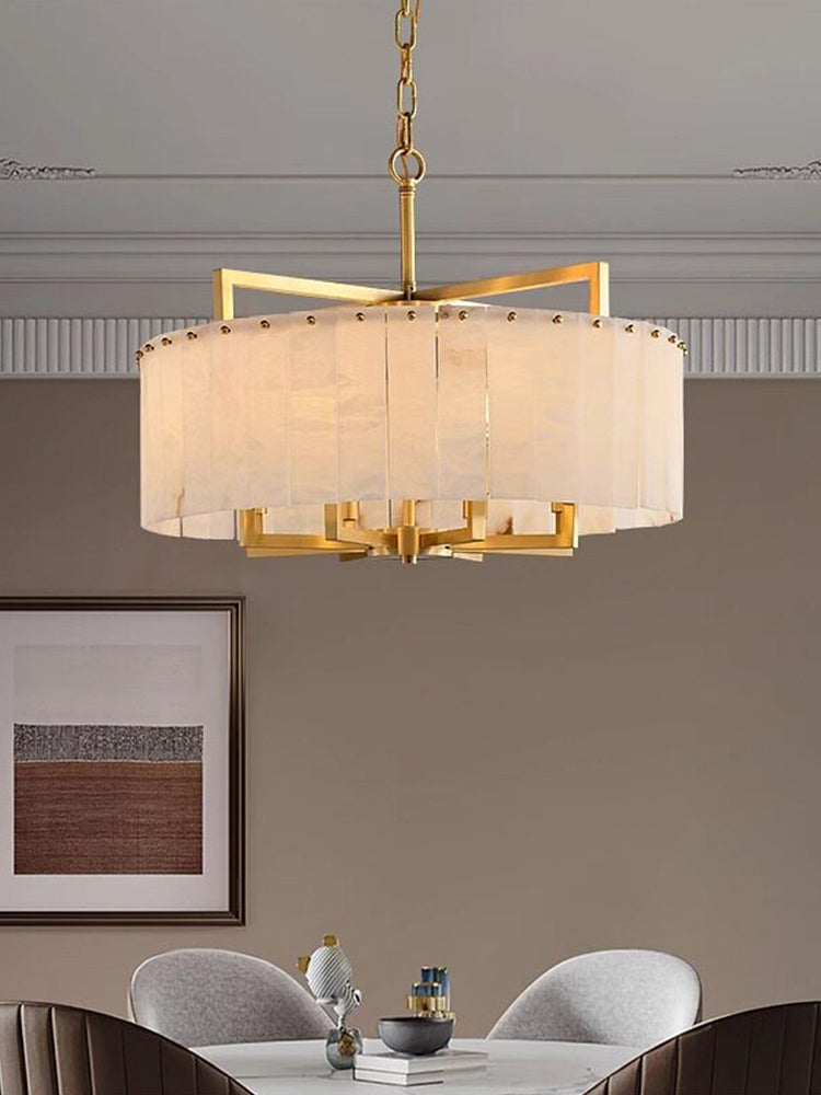 Modern Round Alabaster Chandelier
