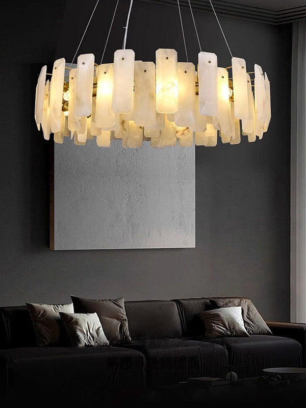 Natural Stone Round Pendant Chandelier