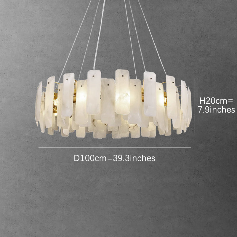 Natural Stone Round Pendant Chandelier