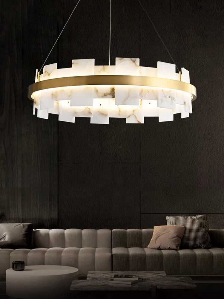 Modern Round Marble Chandelier