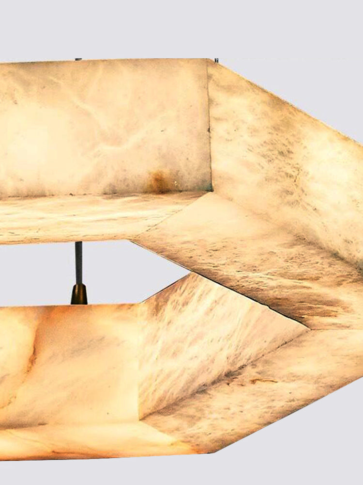 Modern Hexagon Alabaster Chandelier