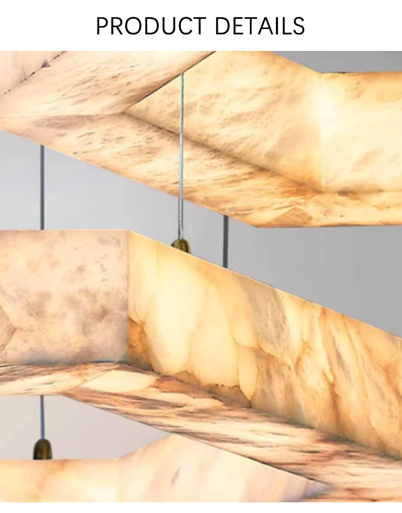 Modern Hexagon Alabaster Chandelier