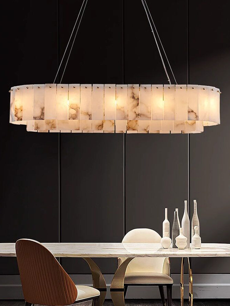 New Round Natural Marble Chandeliers