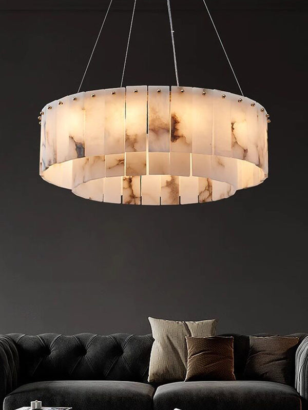 New Round Natural Marble Chandeliers