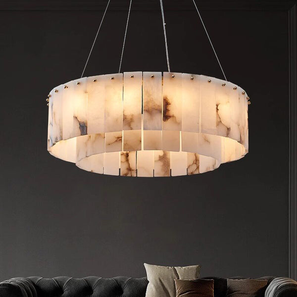 New Round Natural Marble Chandeliers