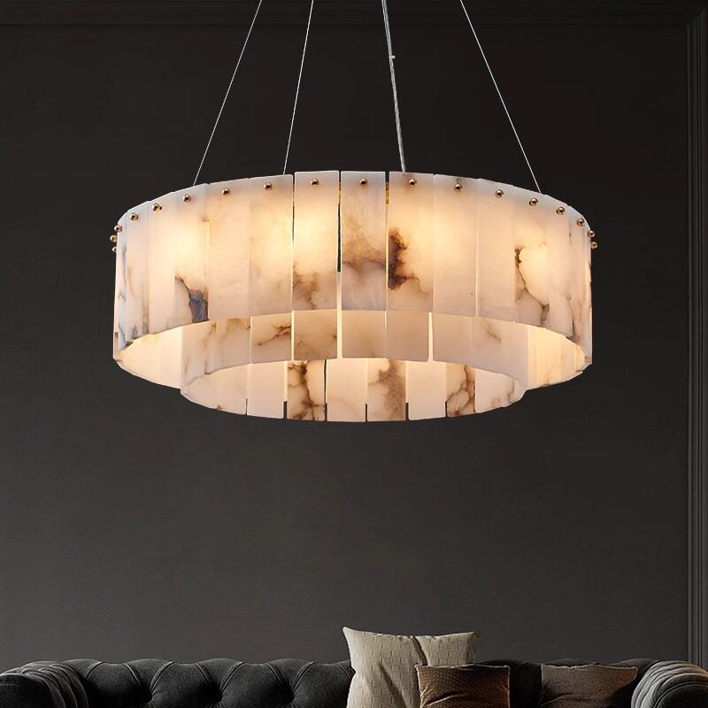 New Round Natural Marble Chandeliers