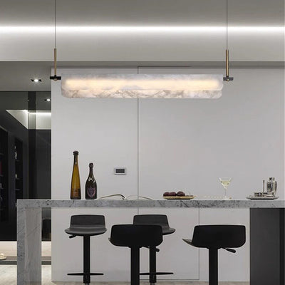 Long Strip Natural Marble Chandelier