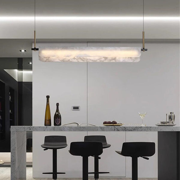 Long Strip Natural Marble Chandelier