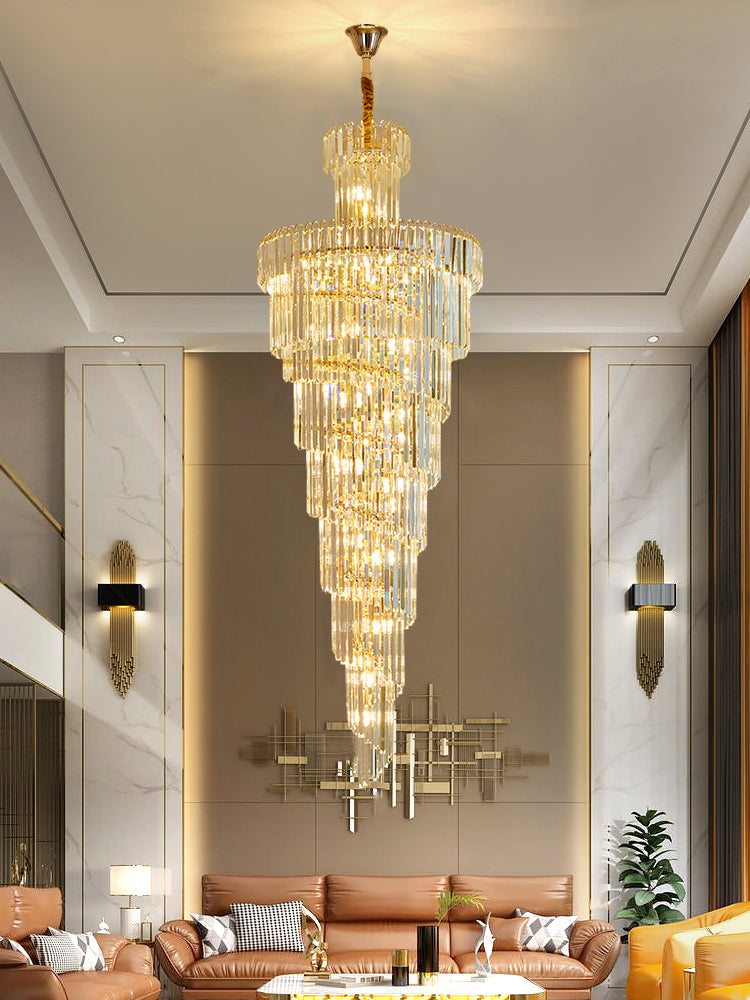 Fountain Crystal Long Chandelier