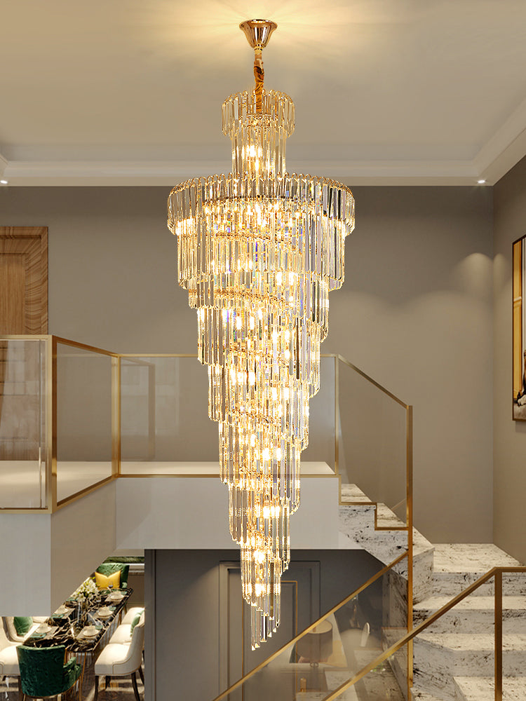 Fountain Crystal Long Chandelier