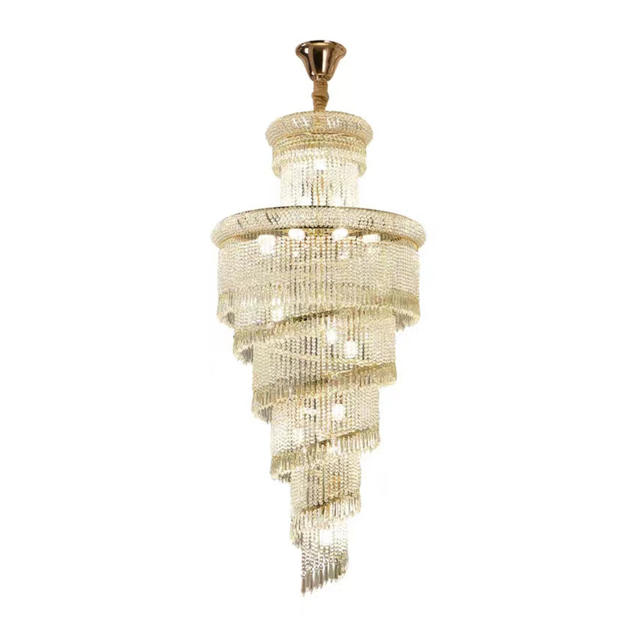 Lámpara de araña de cristal para escalera, estilo Buplex, para villas, lámparas de pie vacías, de lujo, posmodernas, de alta gama, para vestíbulos de hoteles.