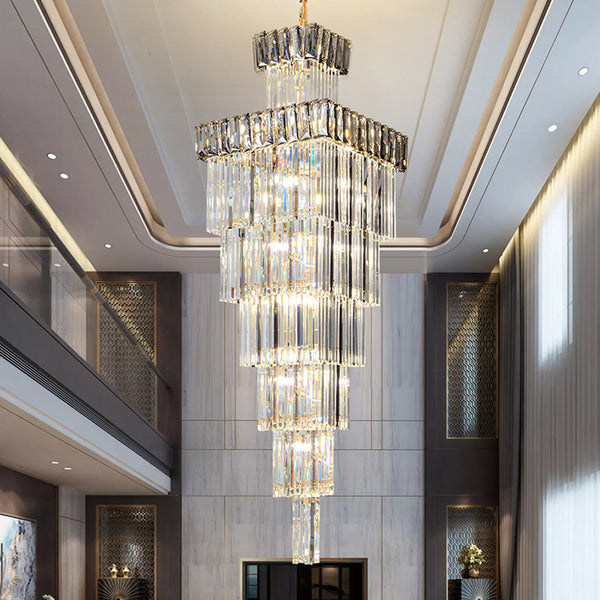 Square Smoke Gray Chandelier