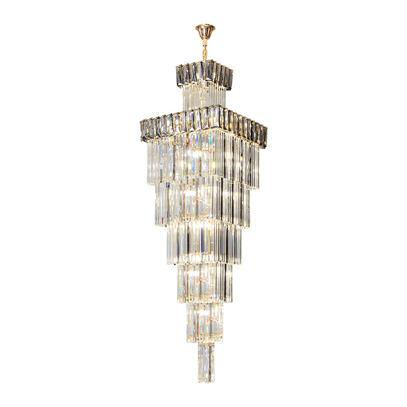 Square Smoke Gray Chandelier