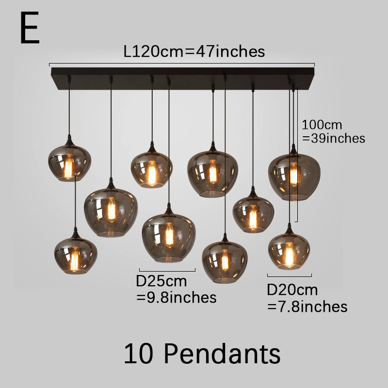 Smoke Gray Island Pendant Lights
