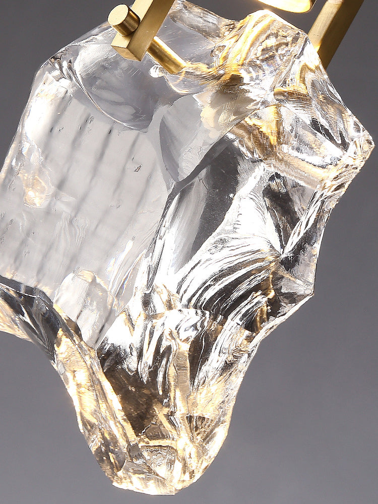Brass Ice cubes Crystal Pendant Lamp