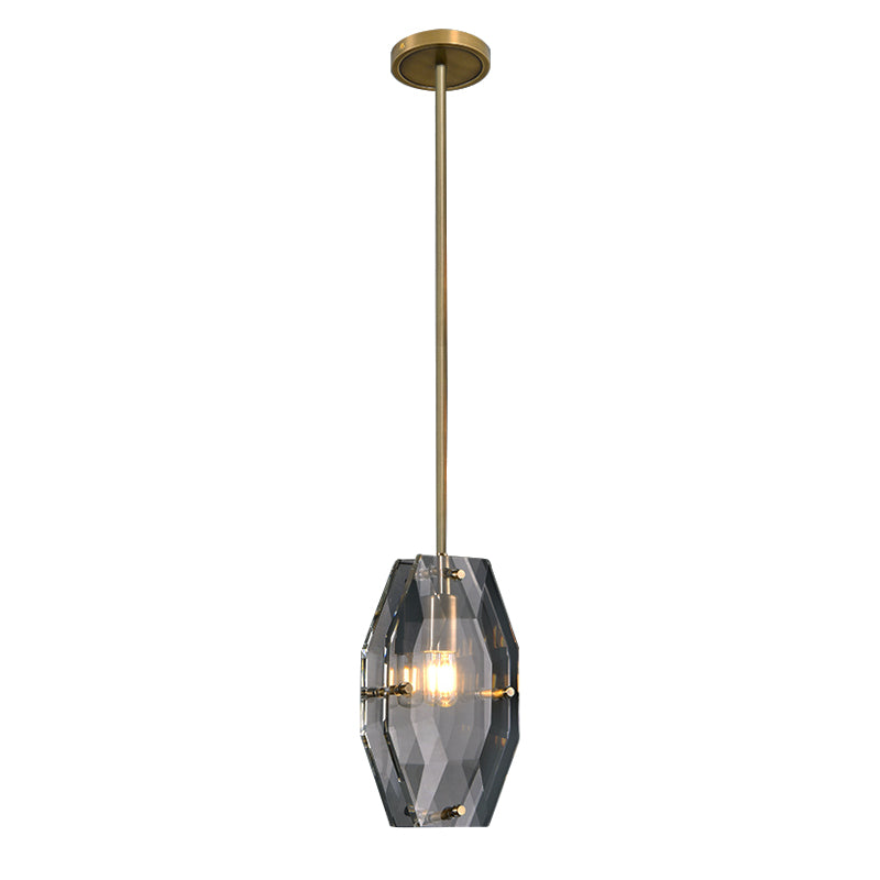 Large Diamond-Shaped Crystal Lamp