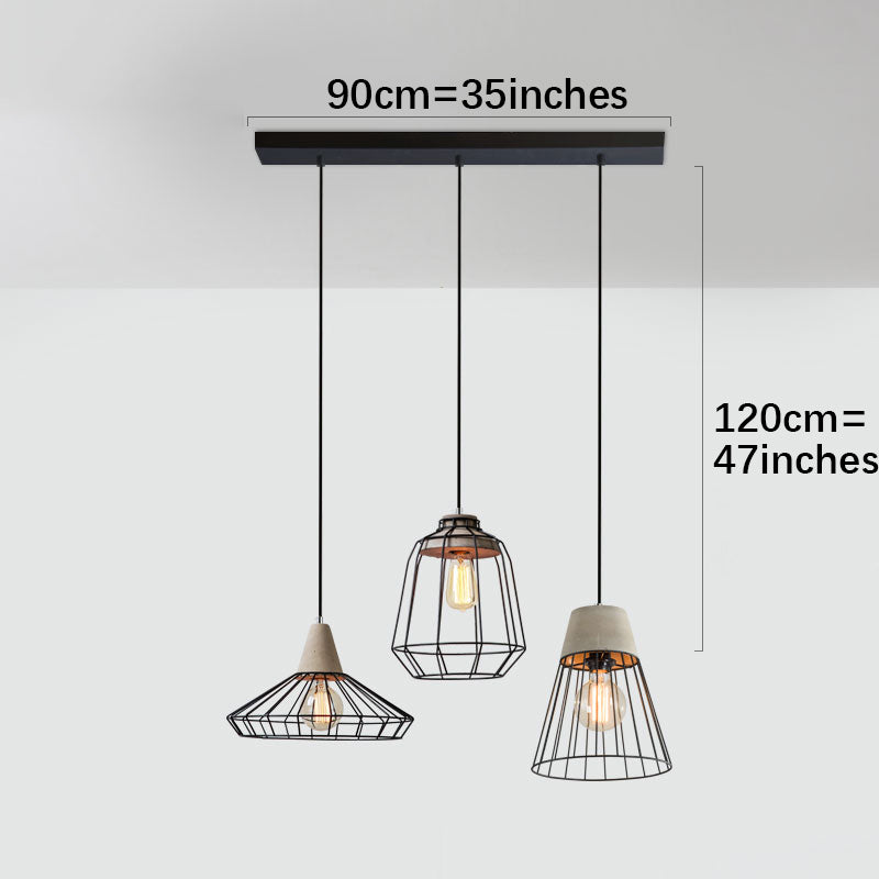 Black Iron Cage Pendant Light