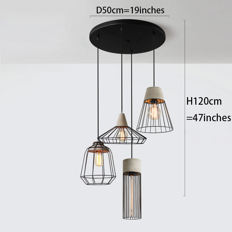 Black Iron Cage Pendant Light