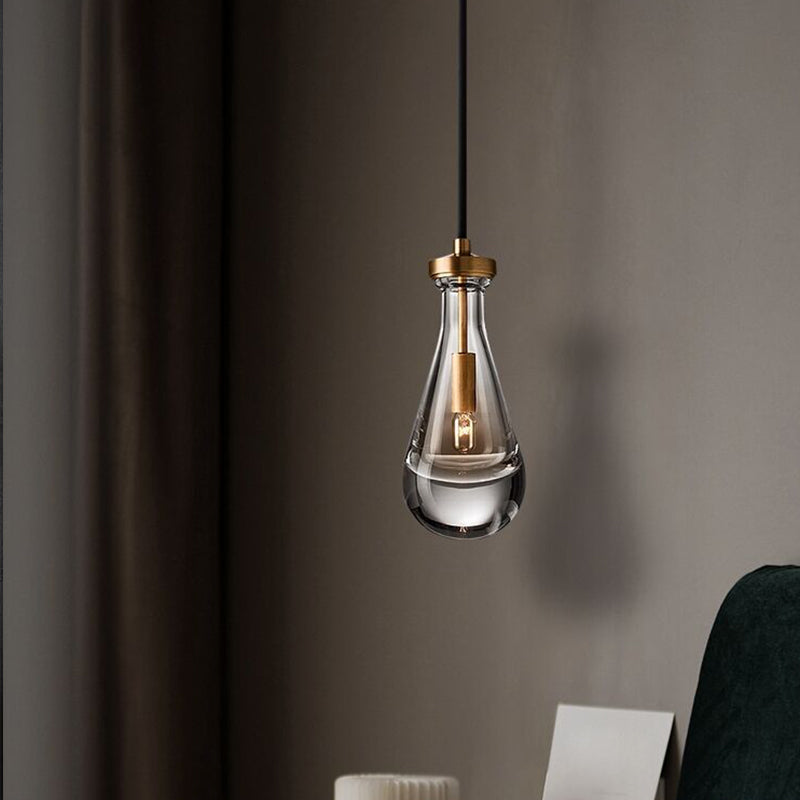 Brass Water Drop Crystal Lamp