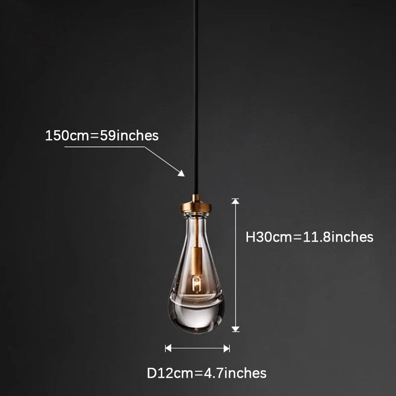 Brass Water Drop Crystal Lamp