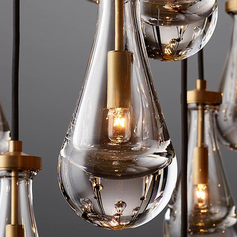 Brass Water Drop Crystal Lamp