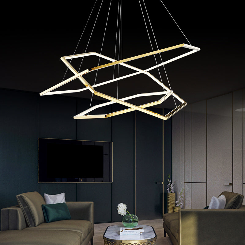 Modern Gold Hexagon Pendant Light