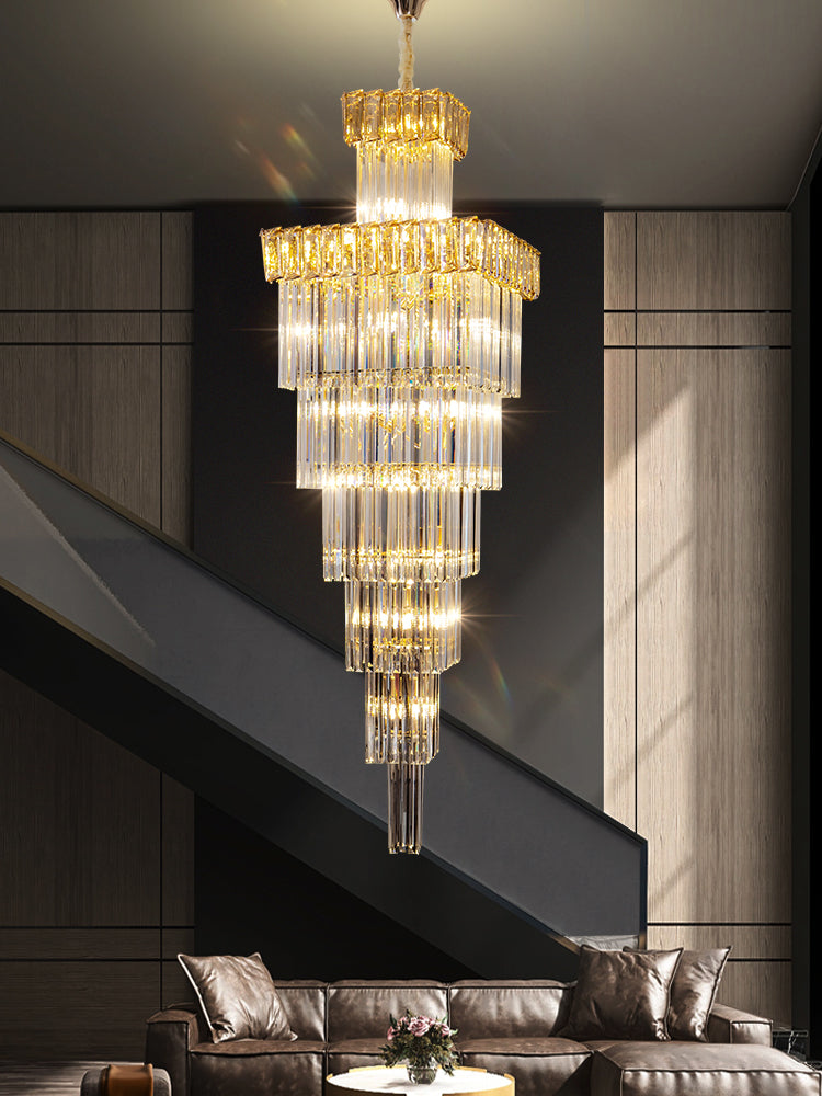 Square Smoke Gray Chandelier