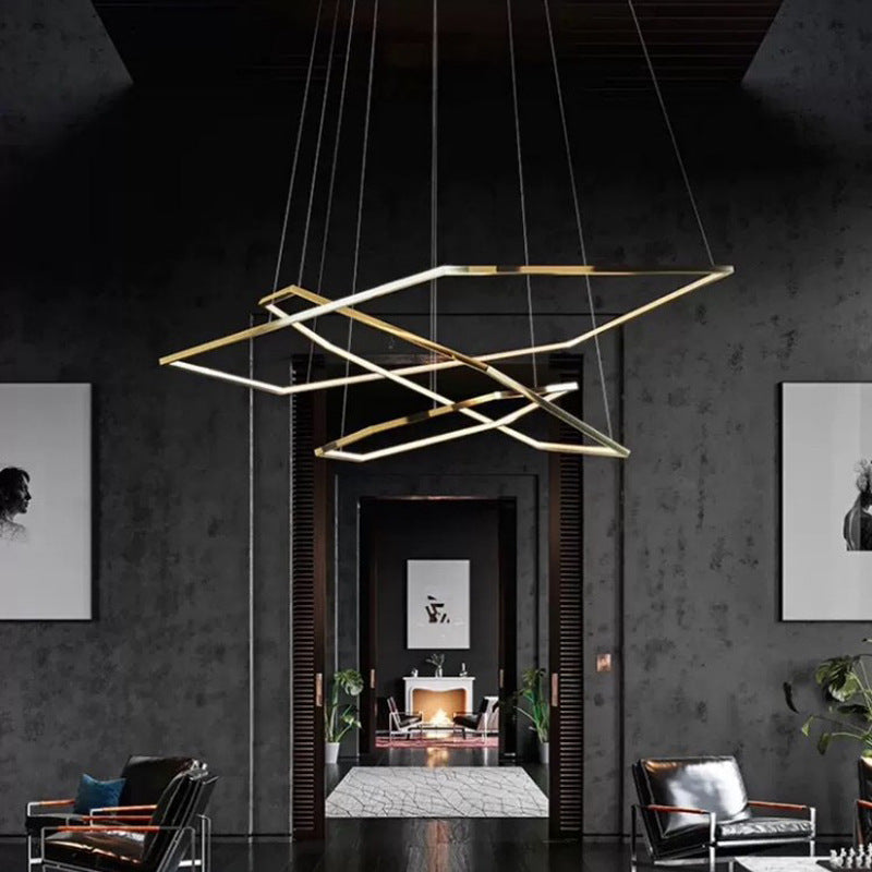 Modern Gold Hexagon Pendant Light