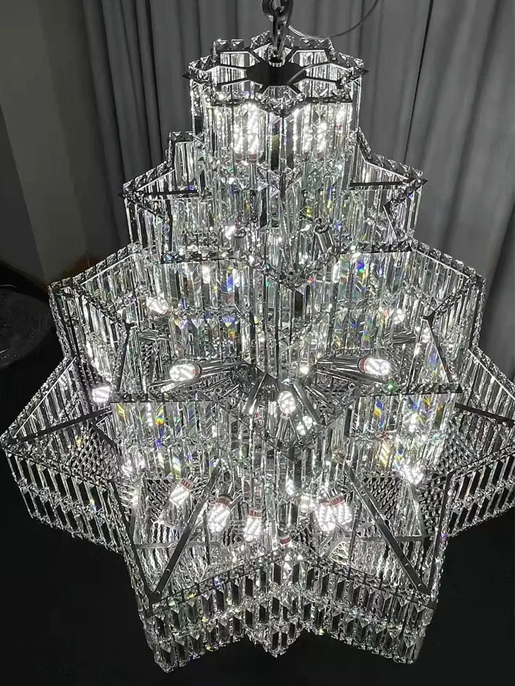 Octagonal High Ceiling Chandelier