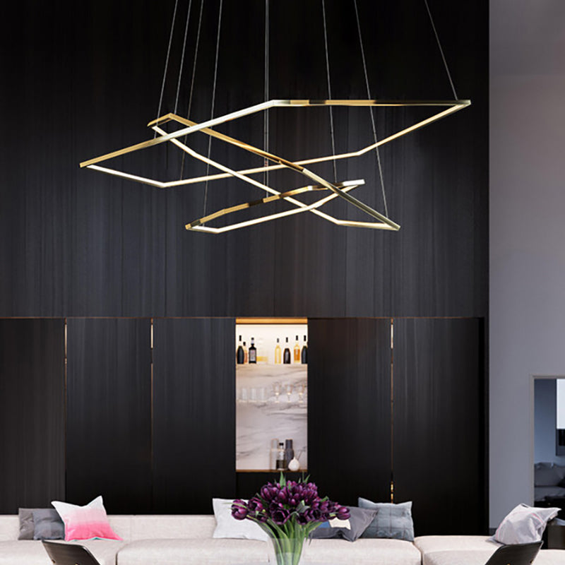 Modern Gold Hexagon Pendant Light